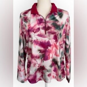 NWT Chico’s Zenergy UPF Bungee Top in  Sangria Pink Size L